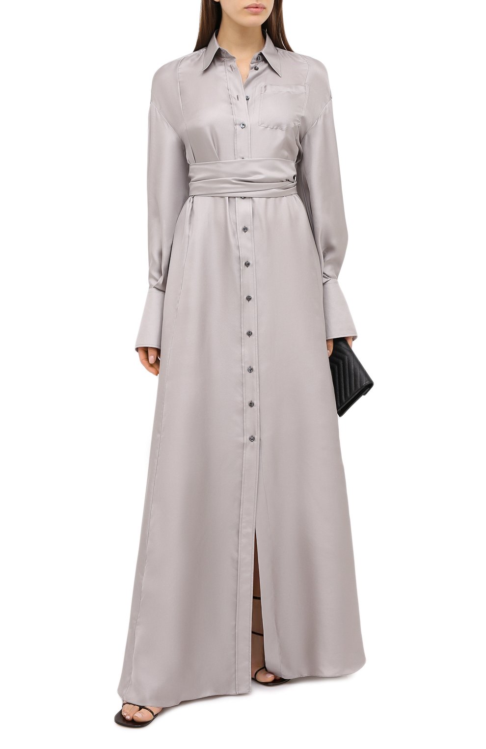 Атласное платье BRUNELLO CUCINELLI, арт. MB953AFA22, фото 2