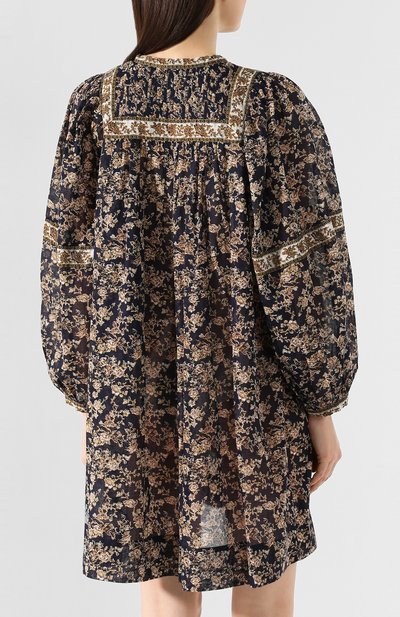 Хлопковое платье ISABEL MARANT ETOILE темно-синего цвета по цене 45150 руб., арт. R01591-20P028E/VIRGINIE, фото 4 Хлопковое платье ISABEL MARANT ETOILE, арт. R01591-20P028E/VIRGINIE, фото 4