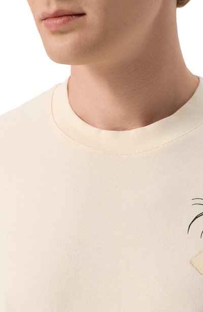 Хлопковая футболка JACQUEMUS кремового цвета по цене 27800 руб., арт. 26HTSU00354/AJ00226, фото 5 Хлопковая футболка JACQUEMUS, арт. 26HTSU00354/AJ00226, фото 5