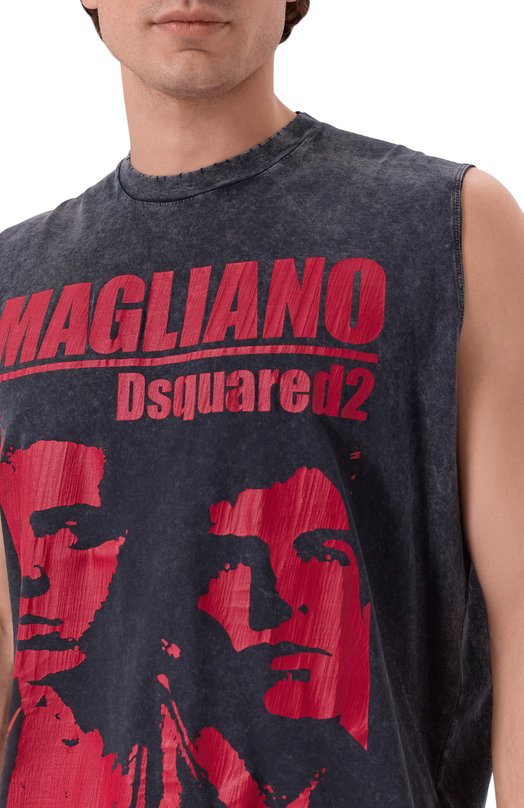 Хлопковая майка Dsquared2 S71GD1592/S21600 Серый  S71GD1592/S21600 Фото 5