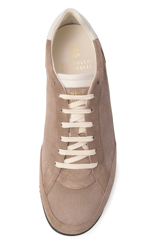 Замшевые кроссовки Brunello Cucinelli MZUQHGA348 Бежевый  MZUQHGA348 Фото 5