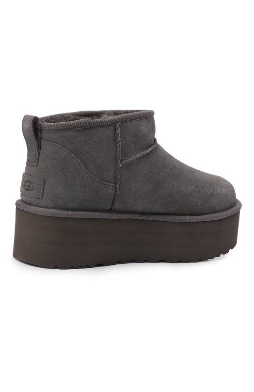 Замшевые угги Classic Ultra Mini Platform UGG 1135092 Серый  1135092 Фото 5