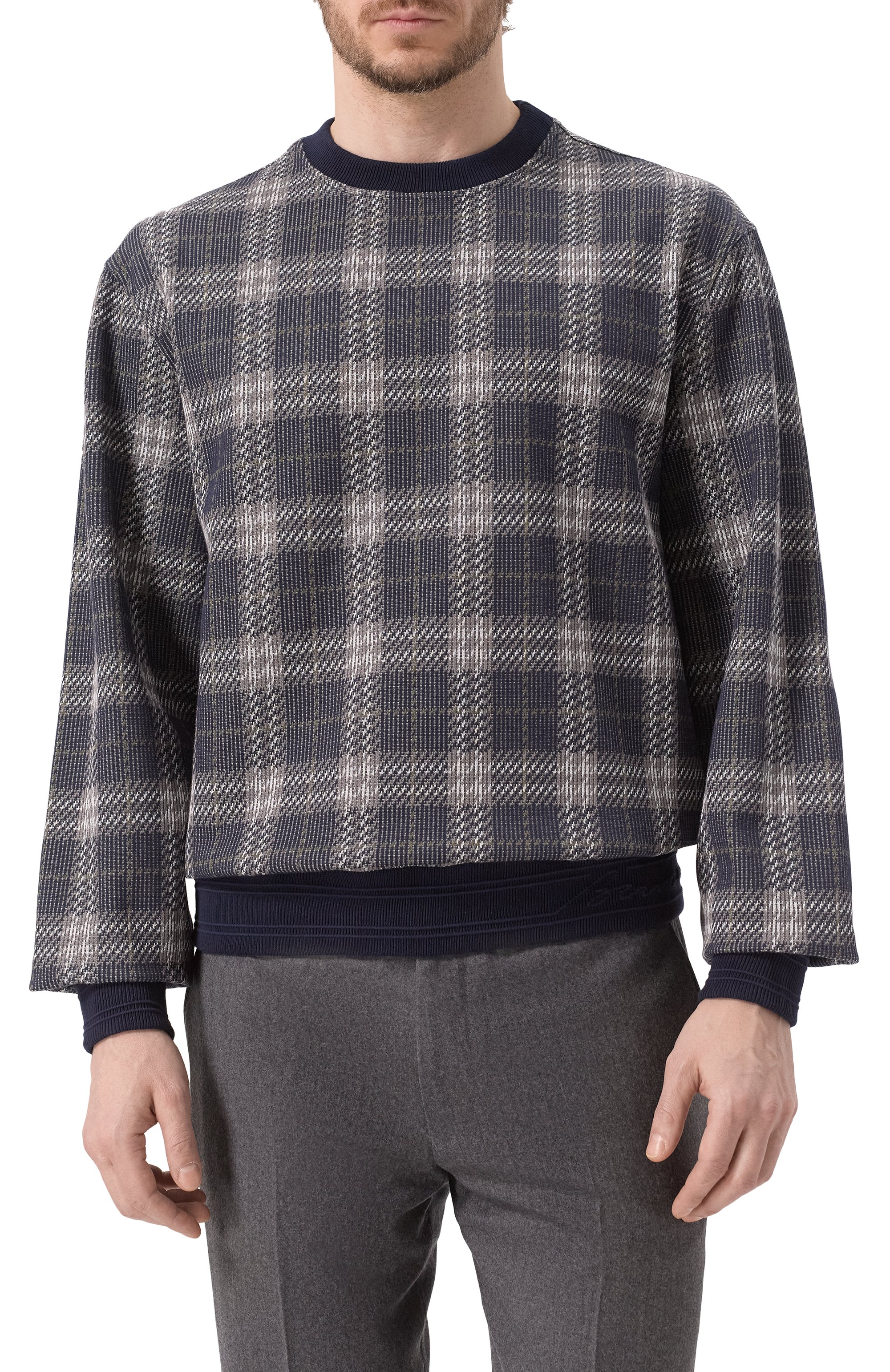 Хлопковый свитшот BURBERRY темно-синего цвета по цене 124000 руб., арт. 8101753, фото 3 Хлопковый свитшот BURBERRY, арт. 8101753, фото 3