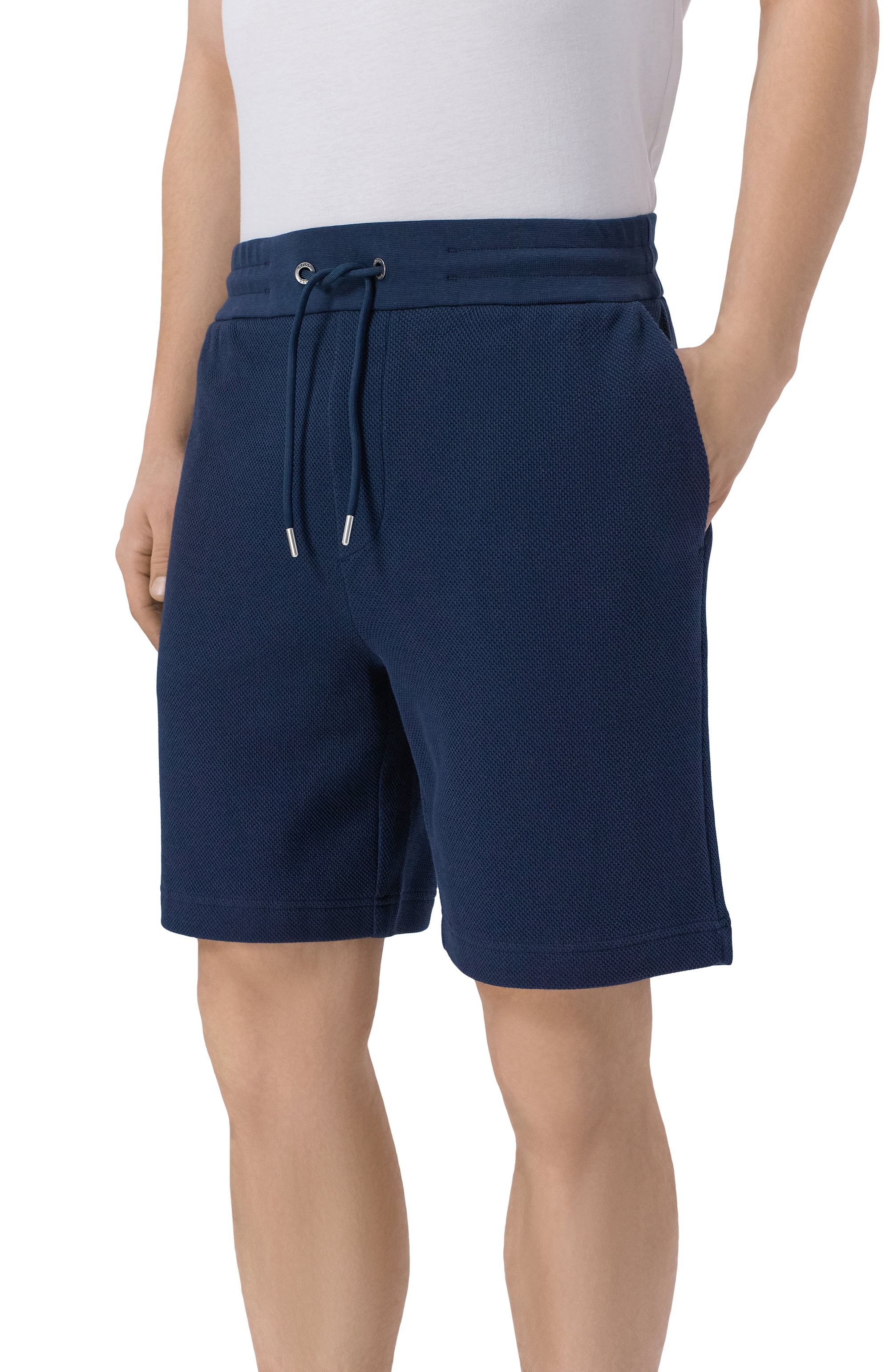 Хлопковые шорты BOSS темно-синего цвета по цене 20950 руб., арт. 50559797, фото 3 Хлопковые шорты BOSS, арт. 50559797, фото 3