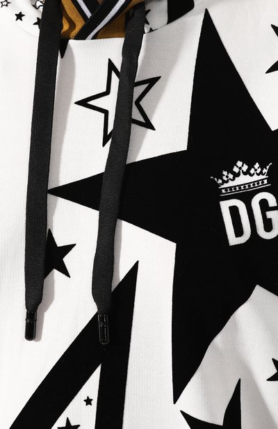 Хлопковое худи DOLCE & GABBANA черно-белого цвета по цене 117000 руб., арт. F9G69T/G7UAL, фото 5 Хлопковое худи DOLCE & GABBANA, арт. F9G69T/G7UAL, фото 5