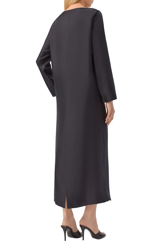 Шелковое платье Loulou de Saison Z0YA Чёрный  Z0YA Фото 3