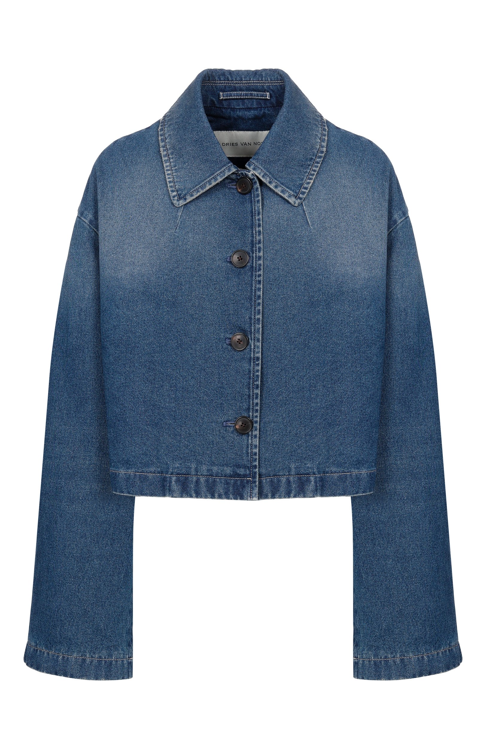 Джинсовая куртка DRIES VAN NOTEN синего цвета по цене 178000 руб., арт. 262-130504/4411, фото 1 Джинсовая куртка DRIES VAN NOTEN, арт. 262-130504/4411, фото 1
