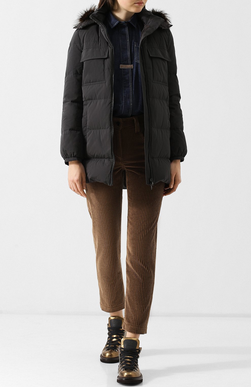 Стеганая куртка с капюшоном и воротником-стойкой BRUNELLO CUCINELLI, арт. MR5279308, фото 2