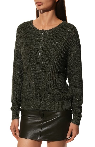 Свитер из вискозы PATRIZIA PEPE темно-зеленого цвета по цене 21190 руб., арт. 8K0074_K041, фото 3 Свитер из вискозы PATRIZIA PEPE, арт. 8K0074_K041, фото 3