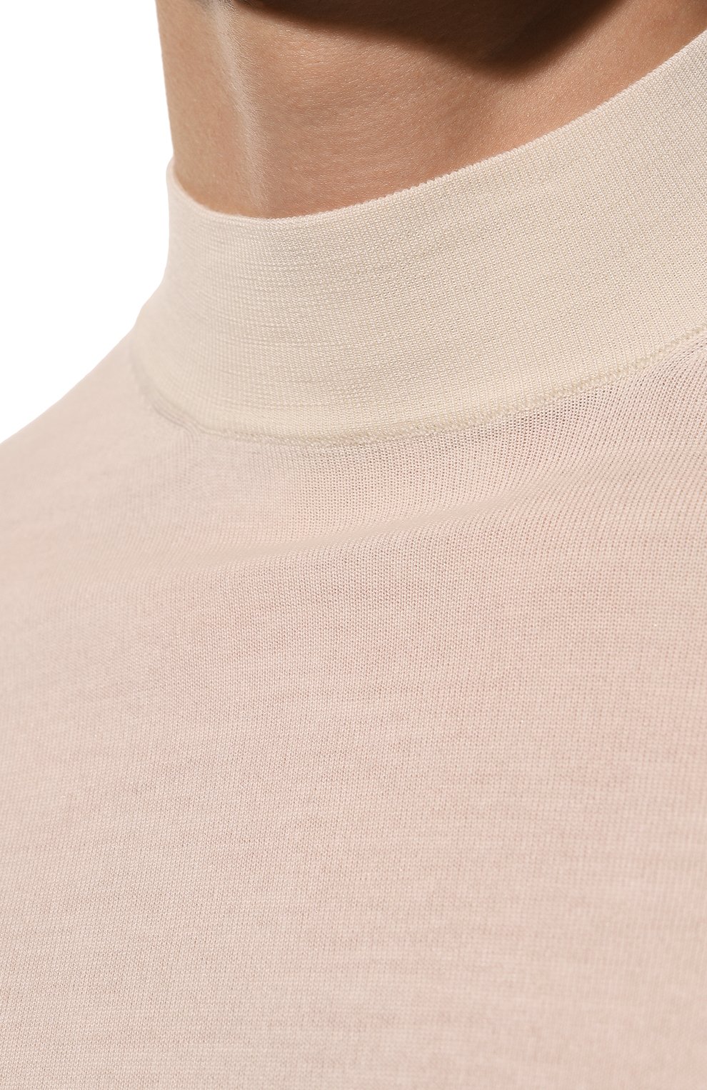 Водолазка из шерсти и шелка ANDREA CAMPAGNA кремового цвета по цене 43950 руб., арт. LU1ML LSC18R, фото 5 Водолазка из шерсти и шелка ANDREA CAMPAGNA, арт. LU1ML LSC18R, фото 5