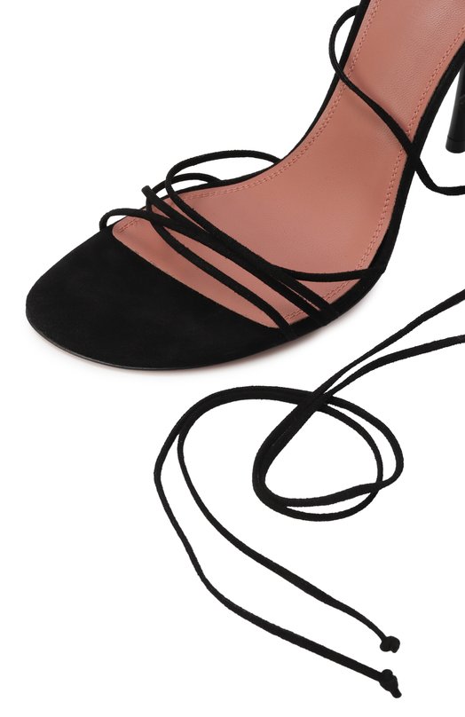 Замшевые босоножки Lori 95 Amina Muaddi L0RI LACE UP 95 Чёрный  L0RI LACE UP 95 Фото 7