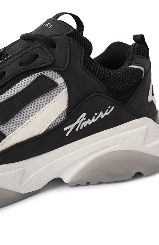 Кожаные кроссовки Bone Running Amiri AMF0SR1091 Чёрный  AMF0SR1091 Фото 7