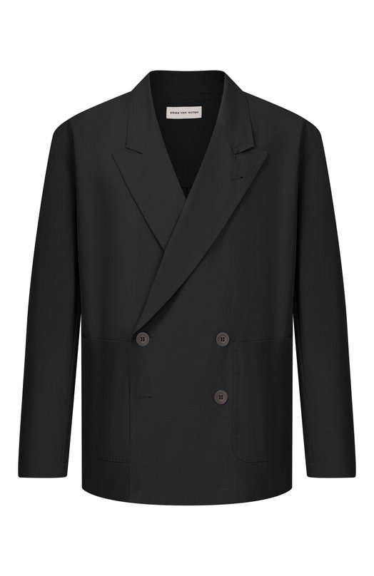 Хлопковый пиджак Dries Van Noten 020718/3293 Чёрный 020718/3293