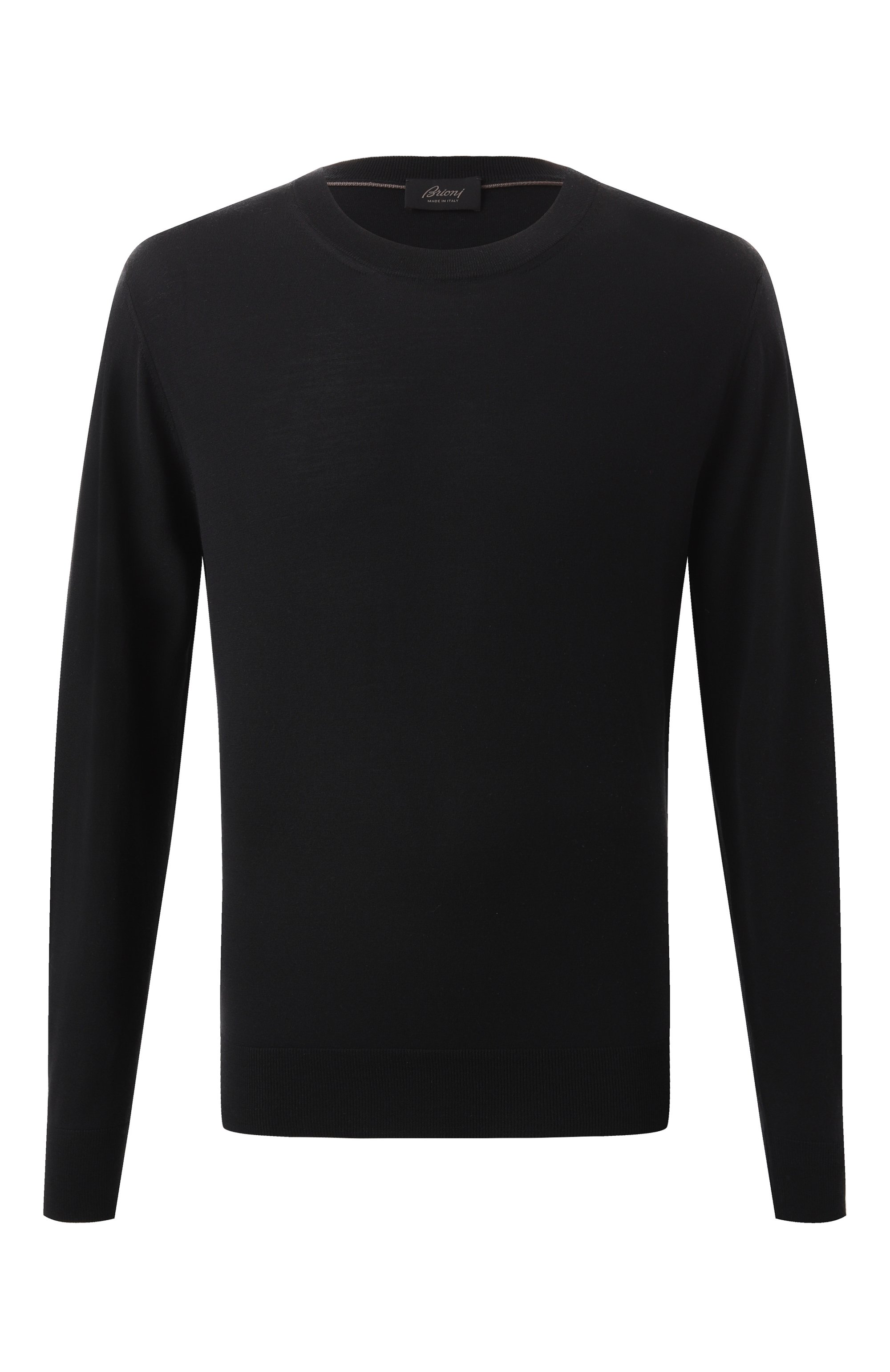 Шерстяной джемпер BRIONI черного цвета по цене 126000 руб., арт. UMQ90L/0ZK82, фото 1 Шерстяной джемпер BRIONI, арт. UMQ90L/0ZK82, фото 1