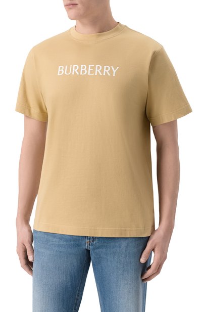 Хлопковая футболка BURBERRY бежевого цвета по цене 49950 руб., арт. 8122390, фото 3 Хлопковая футболка BURBERRY, арт. 8122390, фото 3