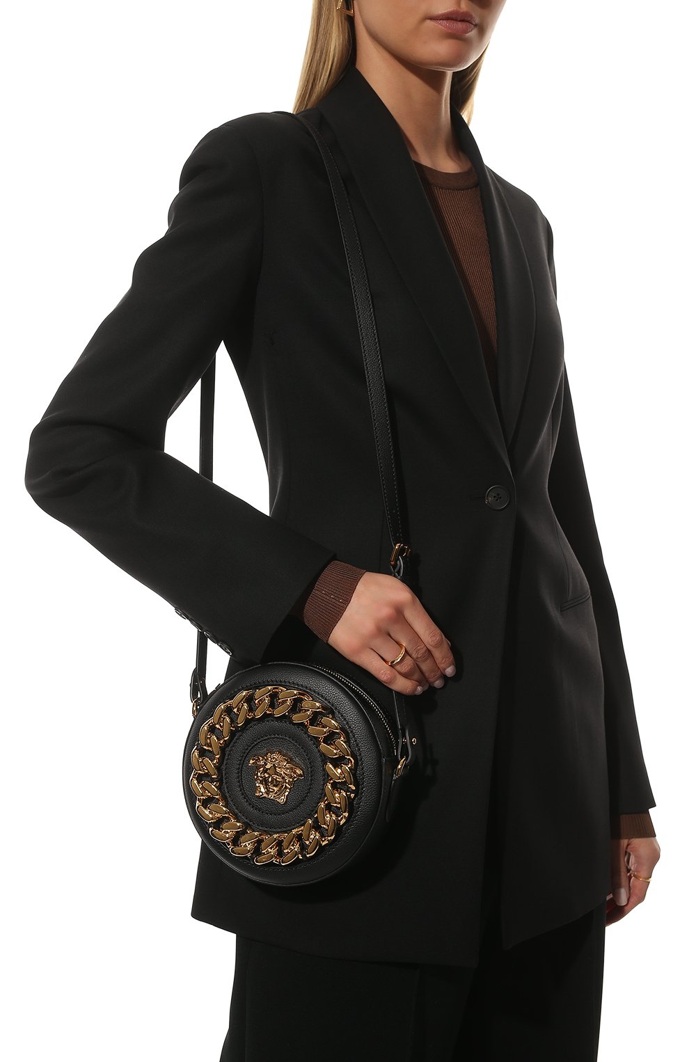 Сумка la medusa disco VERSACE черного цвета по цене 139500 руб., арт. DBFI050/1A02772, фото 2 Сумка la medusa disco VERSACE, арт. DBFI050/1A02772, фото 2