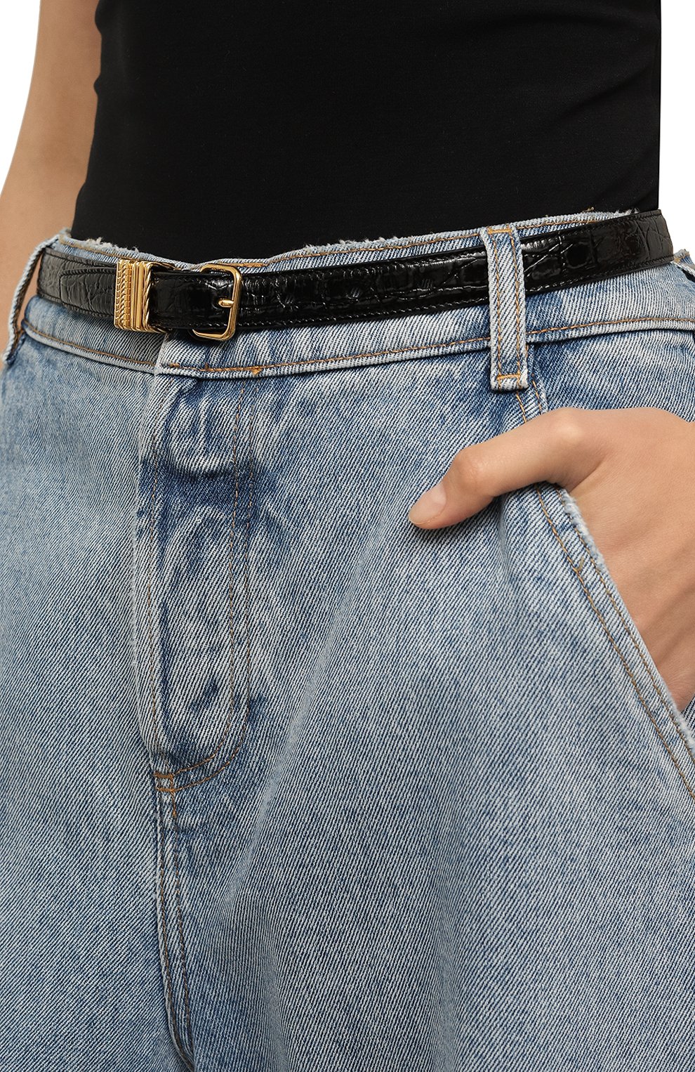 Кожаный ремень SAINT LAURENT, арт. 650974, фото 2