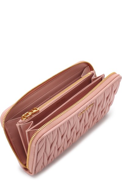 Кожаный кошелек на молнии MIU MIU, арт. 5ML506-N88-F0615, фото 3