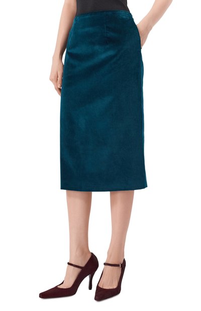 Бархатная юбка LORENA ANTONIAZZI бирюзового цвета по цене 79950 руб., арт. G051A/9577, фото 3 Бархатная юбка LORENA ANTONIAZZI, арт. G051A/9577, фото 3