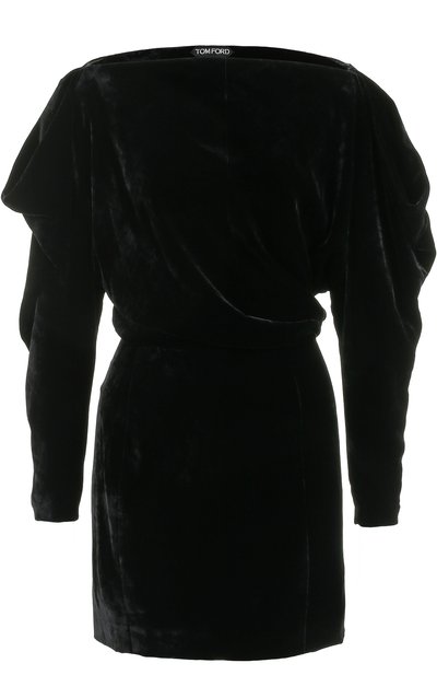 Женское бархатное мини-платье с вырезом-лодочка TOM FORD, арт. AB2069-FAX247