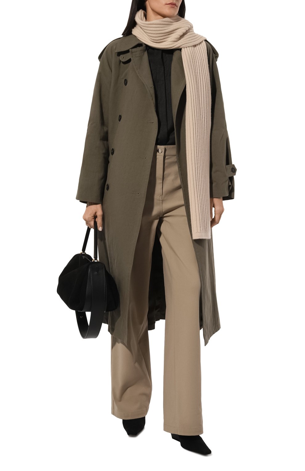 Кашемировый шарф ALLUDE бежевого цвета по цене 49950 руб., арт. 235/11431, фото 3 Кашемировый шарф ALLUDE, арт. 235/11431, фото 3