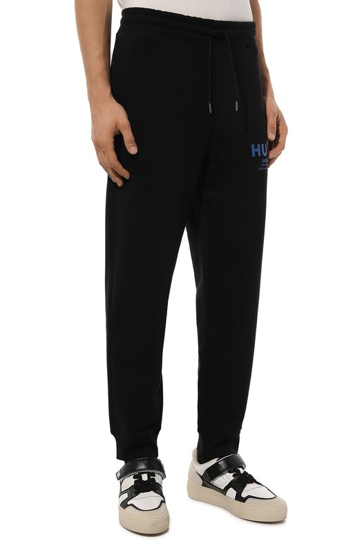 Хлопковые джоггеры HUGO Blue Чёрный, фото 3