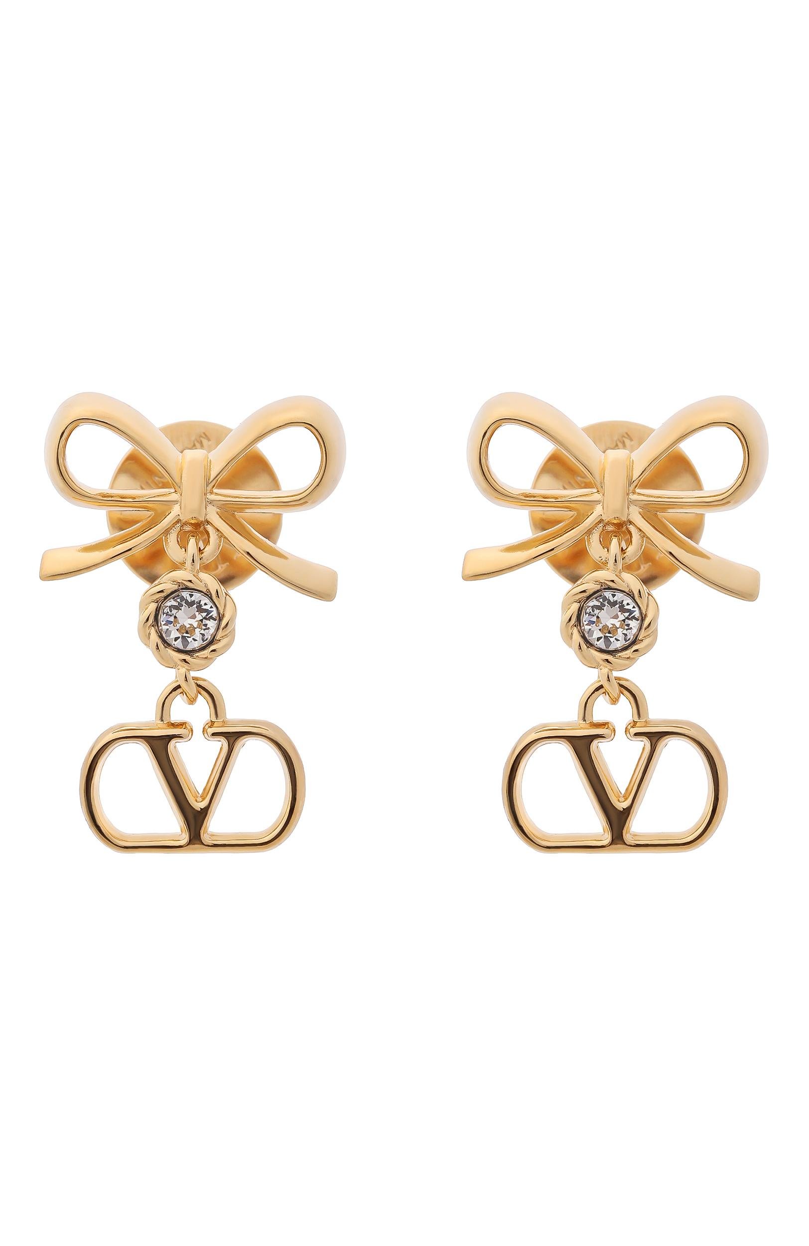 Серьги VALENTINO золотого цвета по цене 31550 руб., арт. 9W0J0BU9/YCW, фото 1 Серьги VALENTINO, арт. 9W0J0BU9/YCW, фото 1