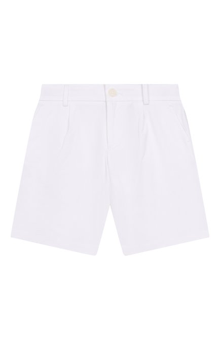 Детские хлопковые шорты DOLCE & GABBANA белого цвета, арт. L43Q25/G7M4D/2-6 | Фото 1 (Материал сплава: Проставлено; Материал внешний: Хлопок; Нос: Не проставлено)