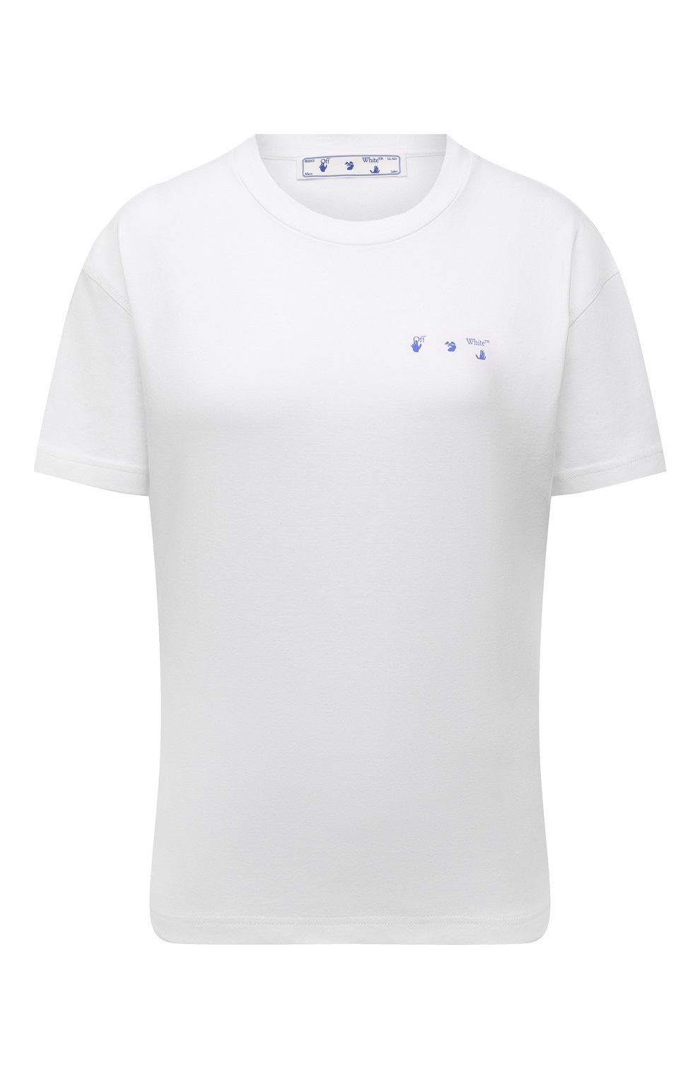 Хлопковая футболка OFF-WHITE белого цвета по цене 46500 руб., арт. 0WAA089S21JER001, фото 1 Хлопковая футболка OFF-WHITE, арт. 0WAA089S21JER001, фото 1