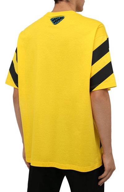 Хлопковая футболка PRADA, арт. UJN741-1ZWB-F0AG4-211, фото 4