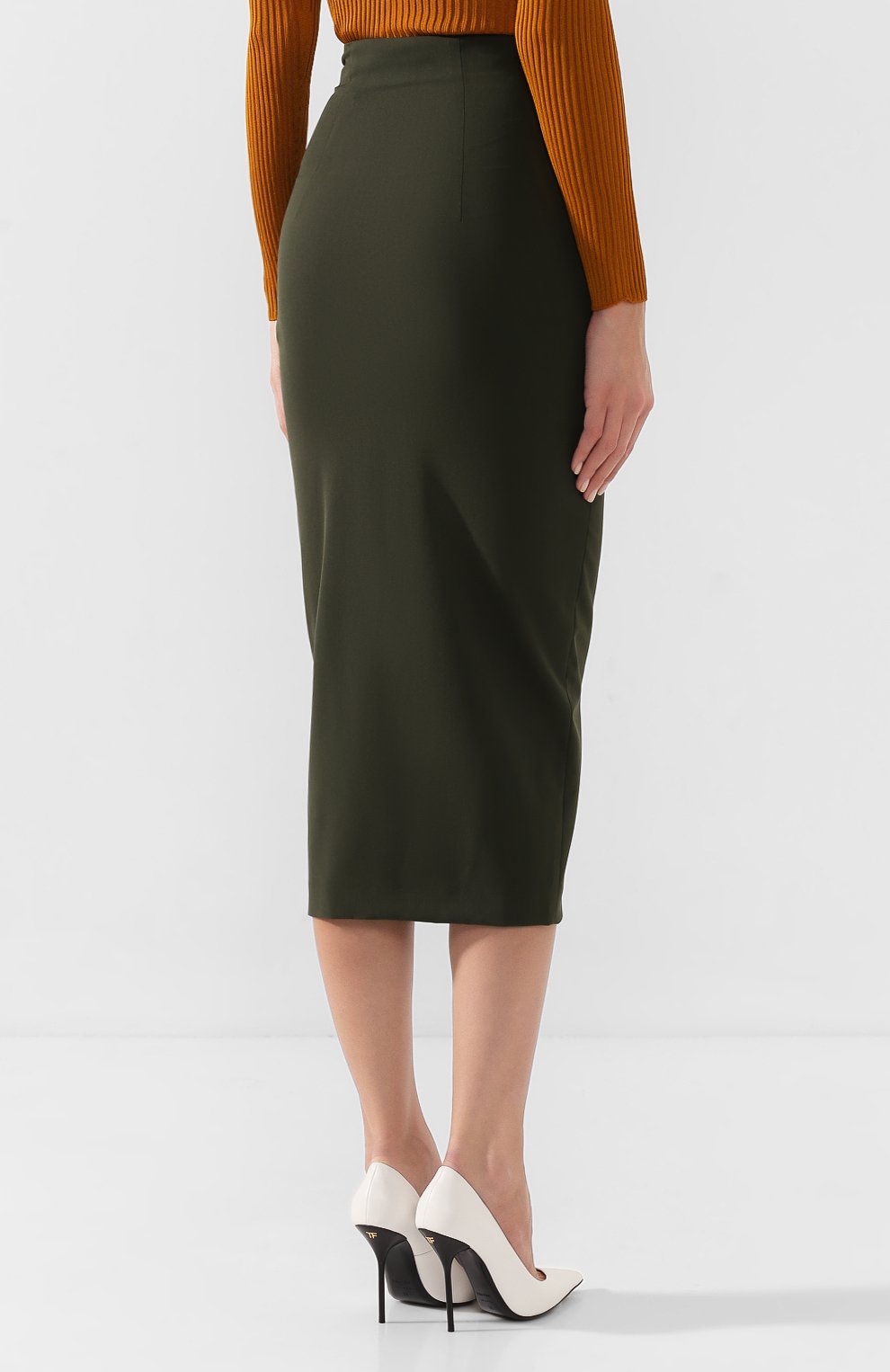 Юбка A.W.A.K.E. MODE хаки цвета по цене 34700 руб., арт. AW19.S05, фото 4 Юбка A.W.A.K.E. MODE, арт. AW19.S05, фото 4