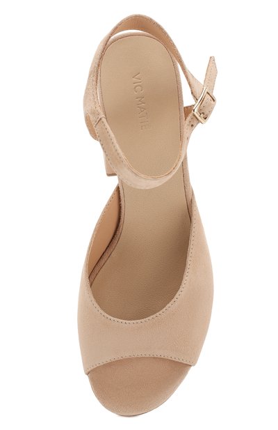 Замшевые босоножки VIC MATIE бежевого цвета по цене 29950 руб., арт. 1X8576D.X30T190300, фото 5 Замшевые босоножки VIC MATIE, арт. 1X8576D.X30T190300, фото 5