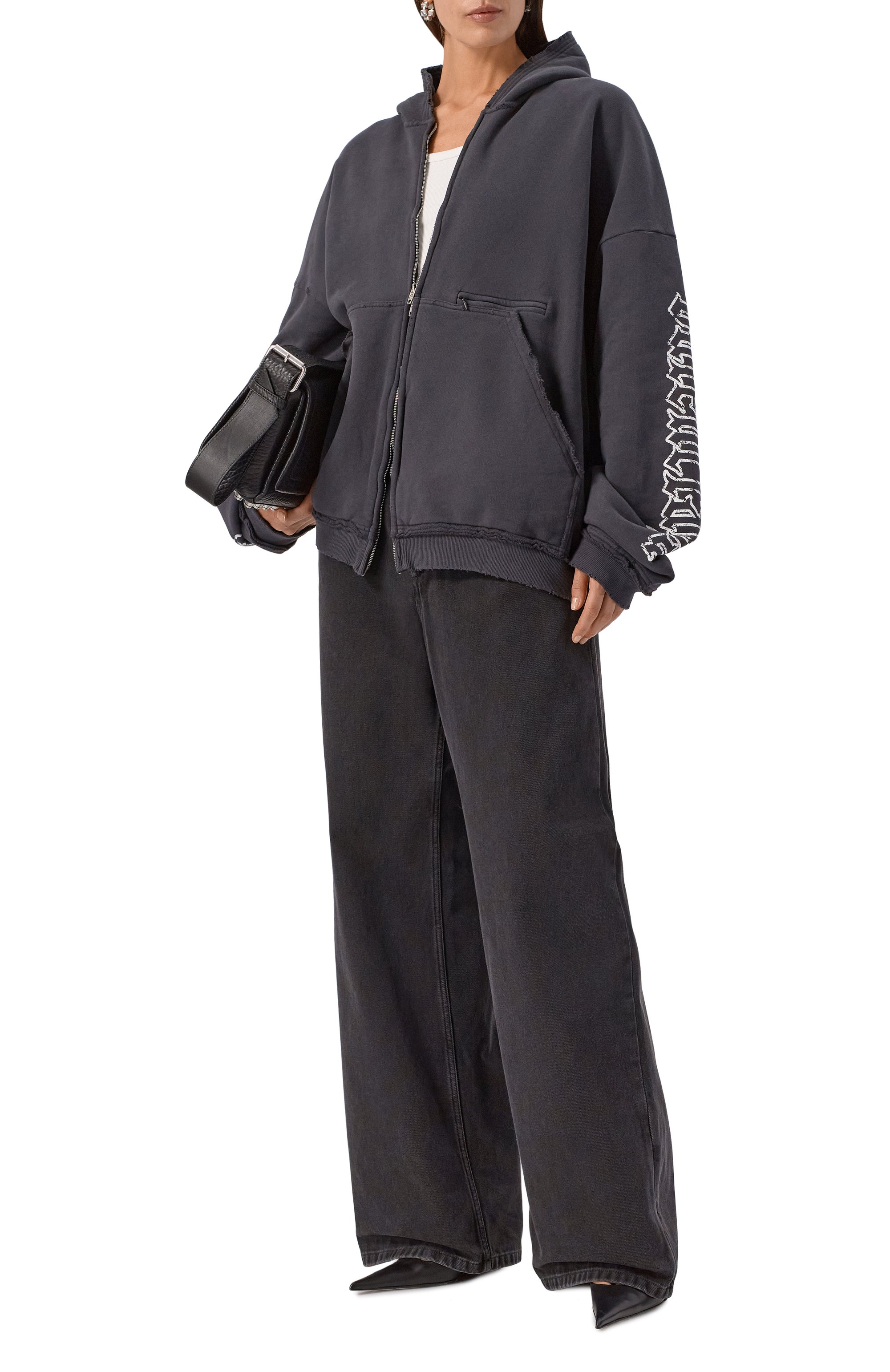 Хлопковая толстовка BALENCIAGA темно-серого цвета по цене 199500 руб., арт. 808227/TSVW5, фото 2 Хлопковая толстовка BALENCIAGA, арт. 808227/TSVW5, фото 2