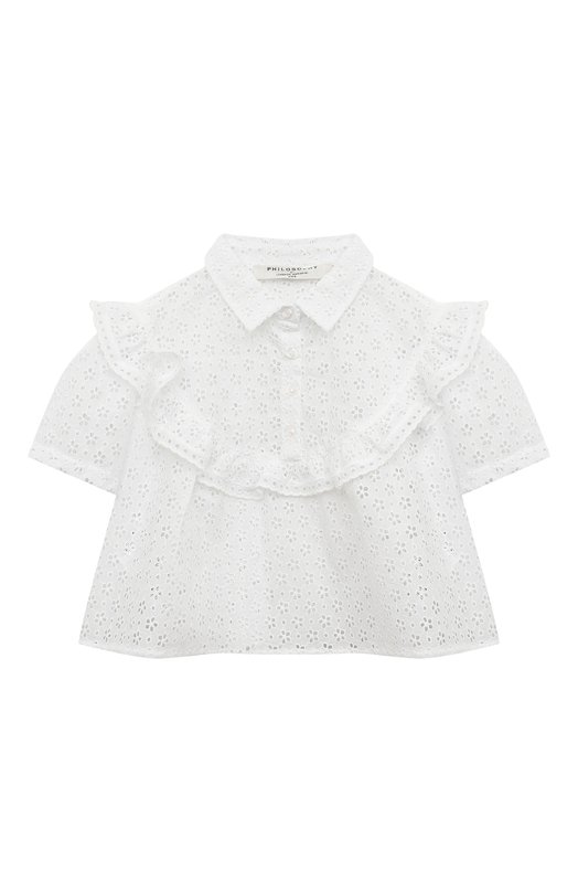

Хлопковая блузка Philosophy di Lorenzo Serafini Kids, Белый