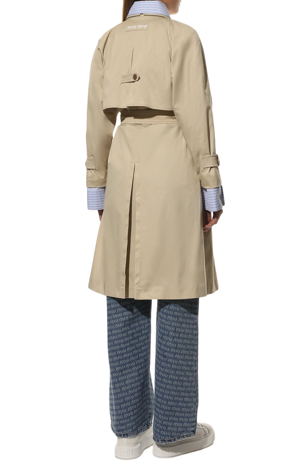 Хлопковый тренч MIU MIU, арт. MS1892-1GQS-F0224, фото 4