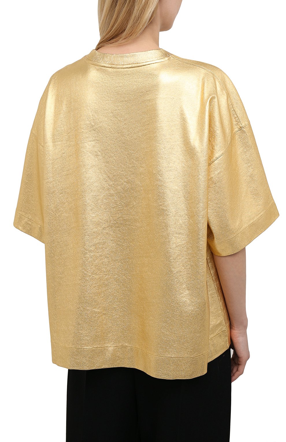 Хлопковый топ DRIES VAN NOTEN золотого цвета по цене 16950 руб., арт. 211-11133-2624, фото 4 Хлопковый топ DRIES VAN NOTEN, арт. 211-11133-2624, фото 4