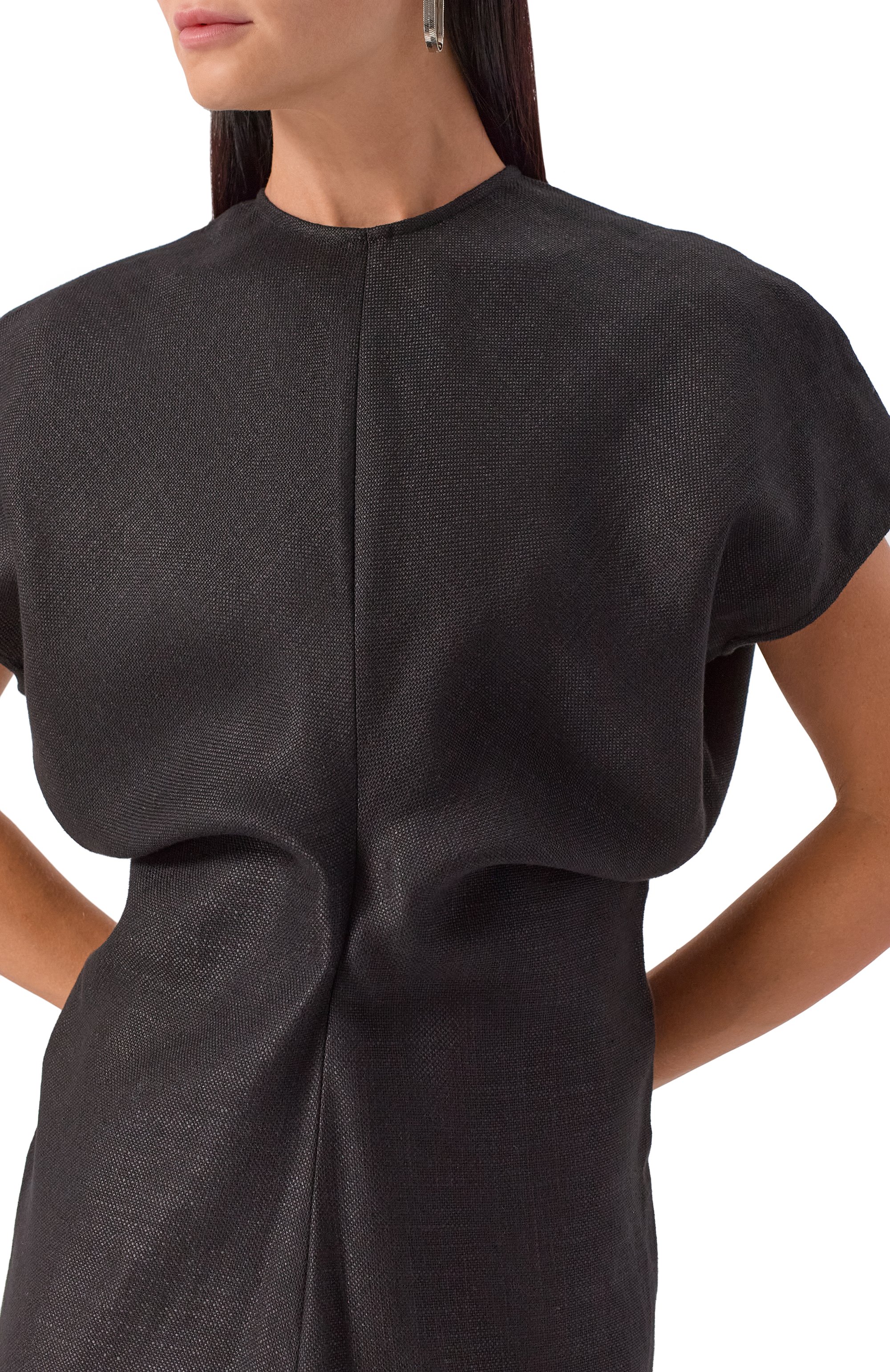 Платье из вискозы и льна TOTEME, арт. 253-WRD1103-FB0461, фото 5