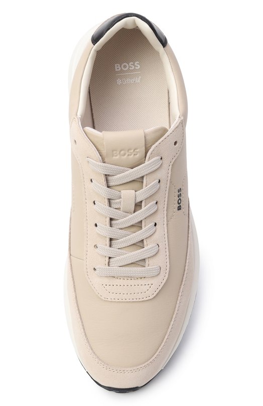 Кожаные кроссовки Vinston BOSS 50557837 Бежевый  50557837 Фото 5