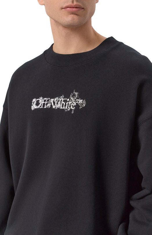 Хлопковый свитшот Off-White 0MBA054S26FLE002 Чёрный  0MBA054S26FLE002 Фото 5