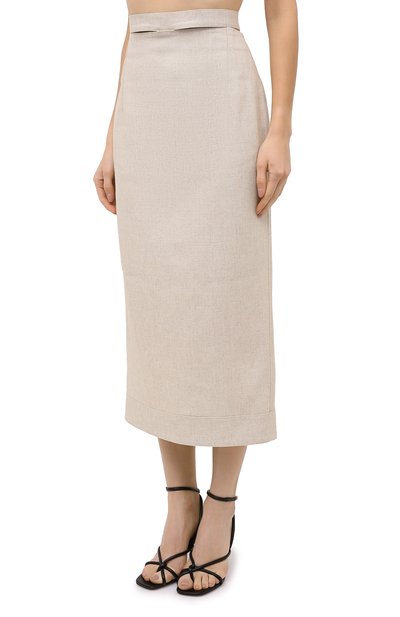 Юбка из вискозы и льна JACQUEMUS, арт. 203SK01/124140, фото 3