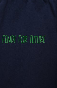 Детские хлопковые джоггеры FENDI синего цвета, арт. JUF086/5V0/4-6 | Фото 3 (Материал сплава: Проставлено; Материал внешний: Хлопок; Нос: Не проставлено; Девочки Кросс-КТ: Джоггеры-одежда)