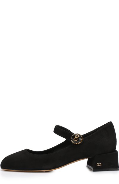 Замшевые туфли с фигурным каблуком DOLCE & GABBANA, арт. D10754/A1275/29-36, фото 2