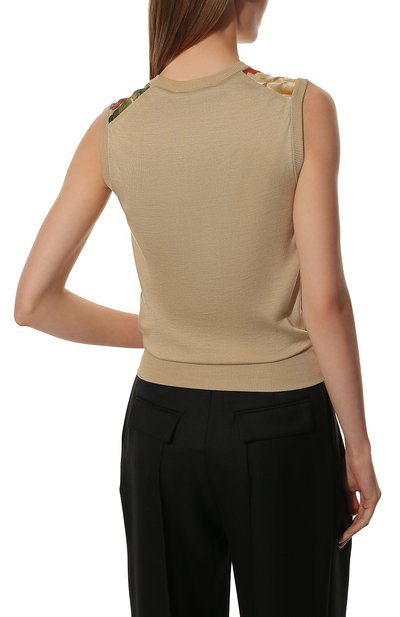 Шелковый топ DOLCE & GABBANA бежевого цвета по цене 92300 руб., арт. FX620T/JASKK/0UTLET AW22-23, фото 4 Шелковый топ DOLCE & GABBANA, арт. FX620T/JASKK/0UTLET AW22-23, фото 4