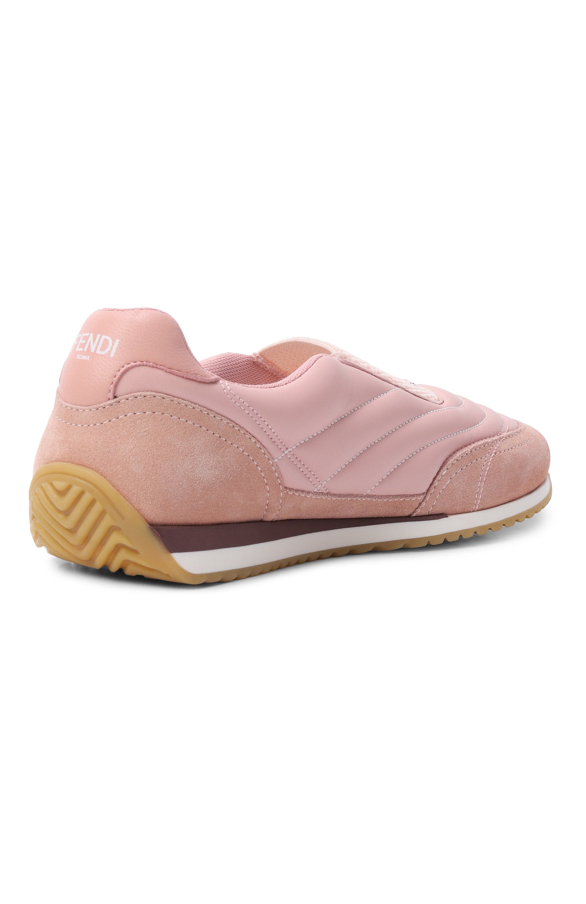 Кожаные кроссовки FENDI светло-розового цвета по цене 49950 руб., арт. JFR550/AWK0, фото 3 Кожаные кроссовки FENDI, арт. JFR550/AWK0, фото 3