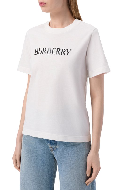 Хлопковая футболка Burberry 8118978 Белый  8118978 Фото 3