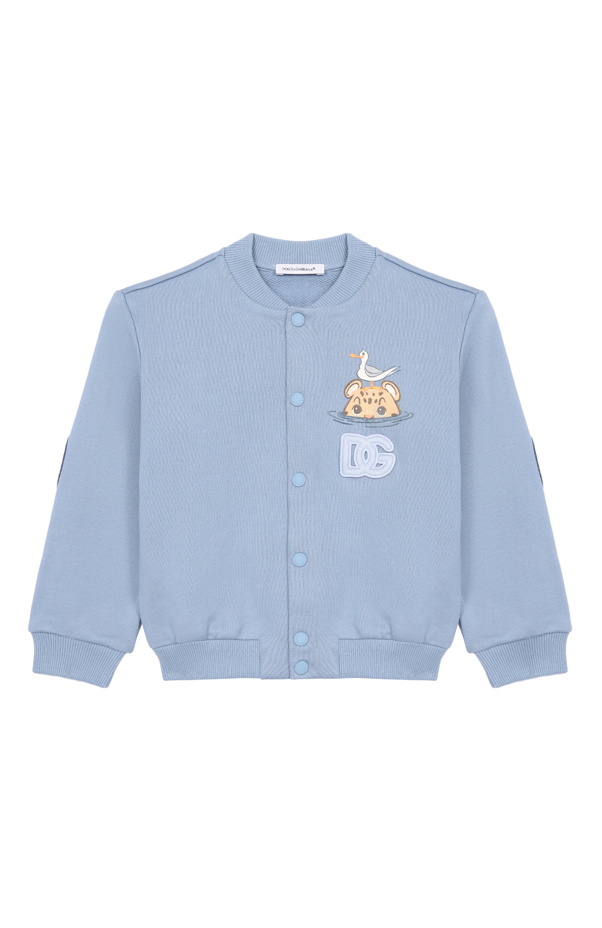 Хлопковая толстовка DOLCE & GABBANA голубого цвета по цене 47800 руб., арт. L1JWMT/G7PNF, фото 1 Хлопковая толстовка DOLCE & GABBANA, арт. L1JWMT/G7PNF, фото 1