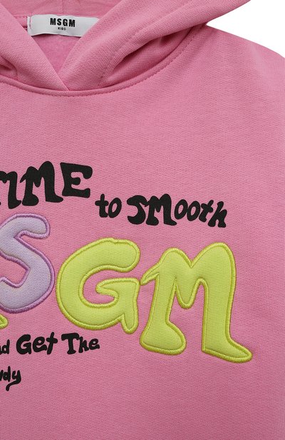 Хлопковое худи MSGM KIDS, арт. MS029185, фото 3