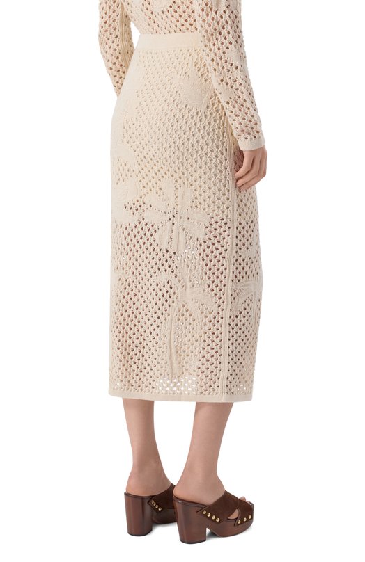 Юбка изо льна и хлопка Zadig and Voltaire KWSK01027 Кремовый  KWSK01027 Фото 4