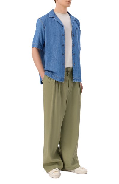 Мужские брюки изо льна и вискозы DRIES VAN NOTEN, арт. 020952/3237