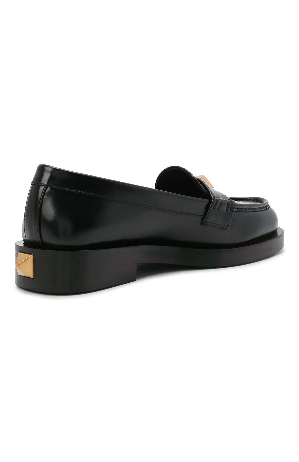 Женские черные кожаные лоферы roman stud VALENTINO купить в интернет ...